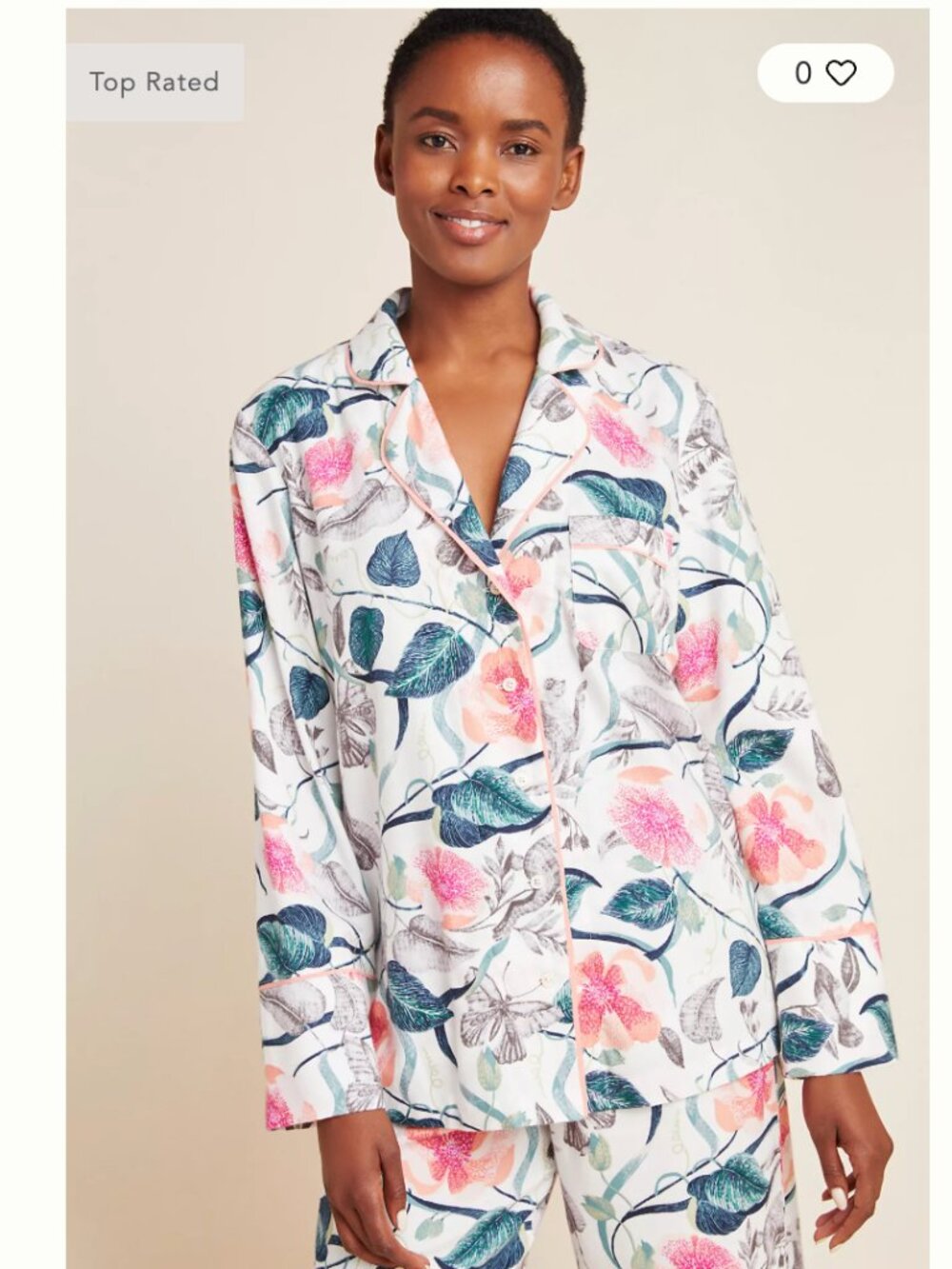 Anthropologie Malin Gyllensvaan Magnolia Flannel Sleep Shirt